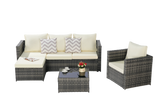 6 Piece Outdoor Patio Set - Beige - Furniture Home Direct