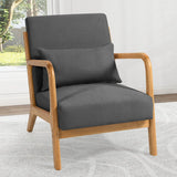 Leisure Chair With Solid Wood Armrest And Feet, Mid-Century Modern Accent Sofa, 1 Seat - Furniture Home Direct