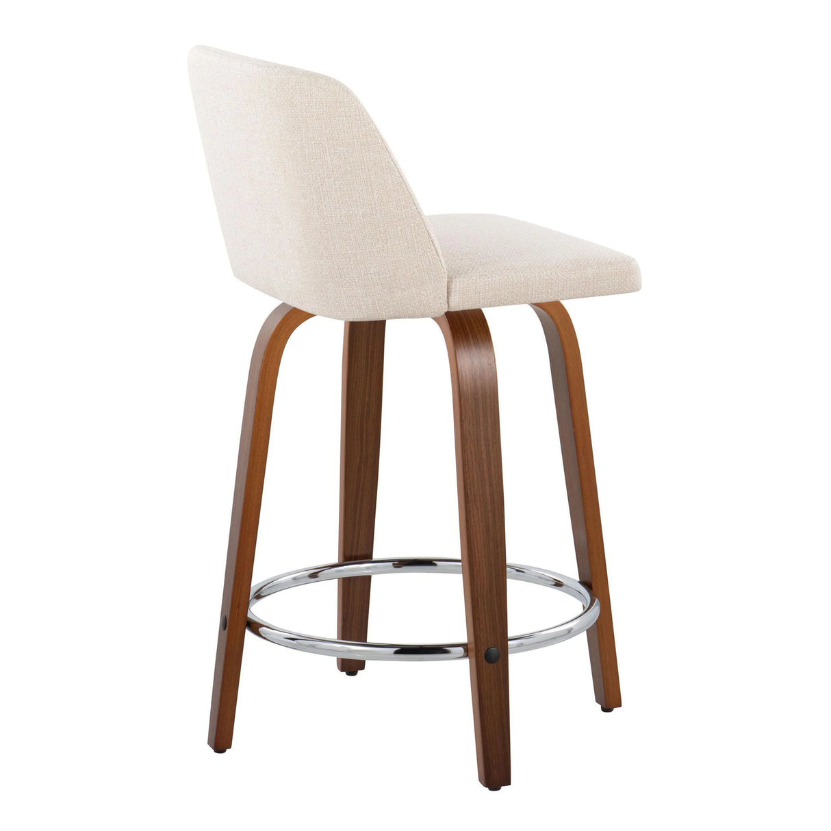 Toriano - Mid Century Modern Fixed Height Counter Stool With Swivel With Round Footrest (Set of 2) - Furniture Home Direct