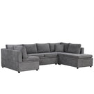 Oversized Sectional Sofa U-Shaped Sofa Couch Pull-Out Sofa Bed With Two Throw Pillows For Living Room - Furniture Home Direct