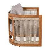 4 Piece Outdoor Set With Barrel Style Chairs - Brown - Furniture Home Direct