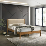 Bedroom Set 5 Piece Contemporary Solid Rubberwood Walnut - Furniture Home Direct