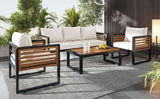 4 Piece Outdoor Conversation Set - Beige - Furniture Home Direct