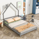House-Shaped Headboard Bed With Handrails, Slats - Furniture Home Direct