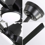 Large Ceiling Fans With Lights And Remote Control 6 Wind Speed DC Motor For Living Room - Black - Furniture Home Direct