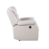 Eilbra - Synthetic Leather Power Motion Recliner - Beige - Furniture Home Direct