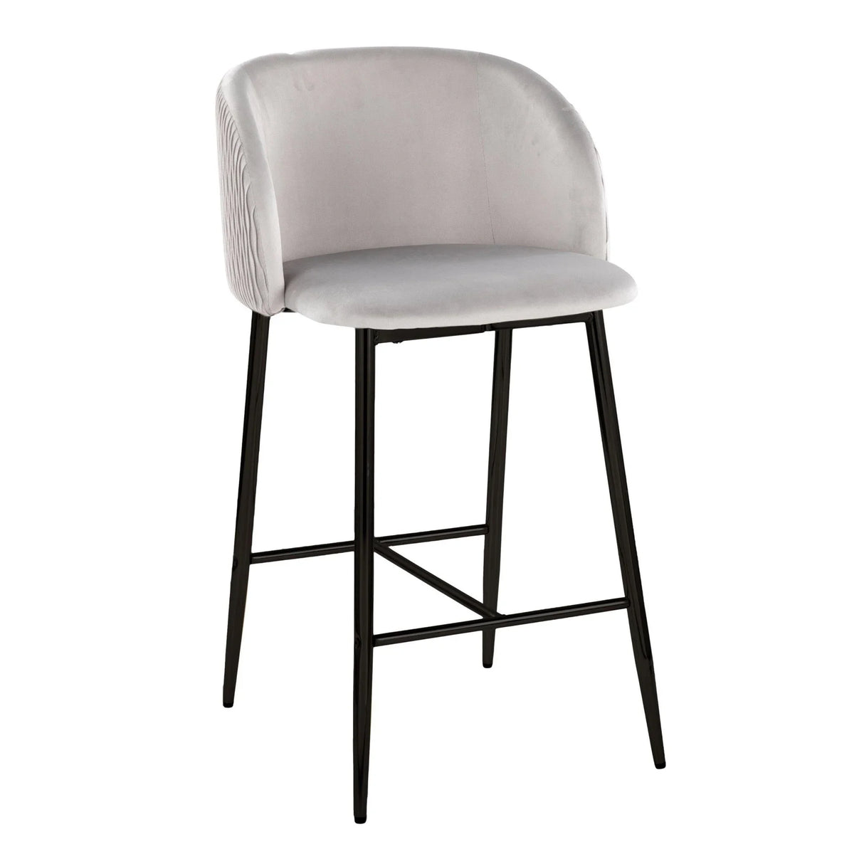 Fran - Pleated Waves Contemporary Fixed Height Counter Stool (Set of 2) - Furniture Home Direct