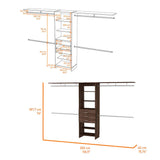 Closet System With Drawers And Shelves In Dark Walnut - Furniture Home Direct