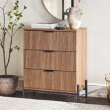Mid-Century 3 Drawer Chest With Reeded Drawer Fronts - Furniture Home Direct