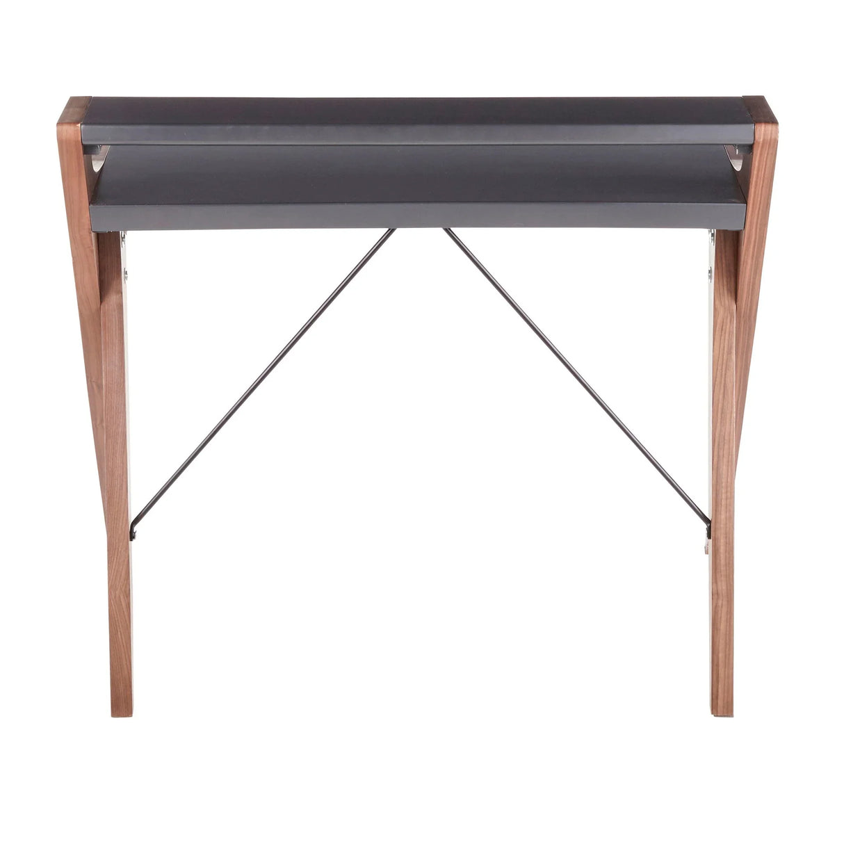 Archer - Contemporary Desk - Walnut / Gray - Furniture Home Direct