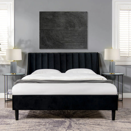 Aspen - Vertical Tufted Modern Headboard Platform Bed Set - Furniture Home Direct