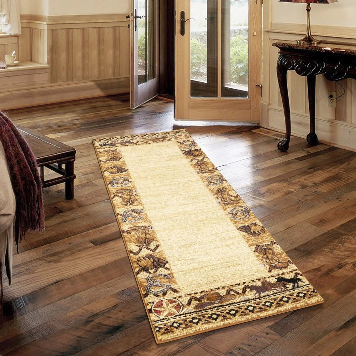 Tribes - 5'3" X 7'3" Southwest Area Rug Polypropylene - Beige - Furniture Home Direct