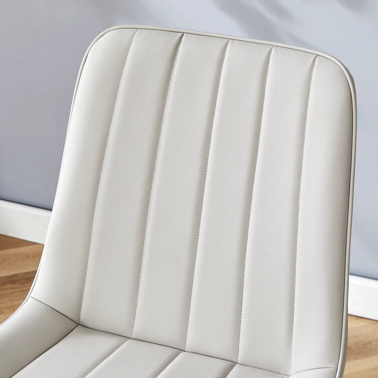 Dining Chairs Set Modern Upholstered PU Leather Gray - Furniture Home Direct