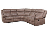 Sectional Sofa Manual Reclining USB Port Chocolate - Furniture Home Direct