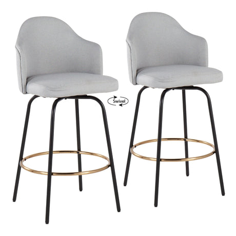 Ahoy - Contemporary Fixed Height Counter Stool Round Footrest (Set of 2) - Furniture Home Direct