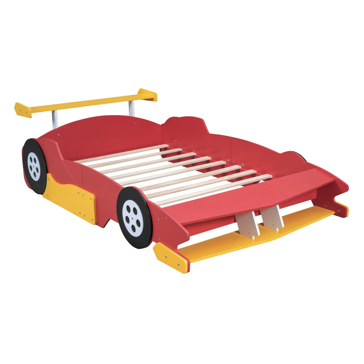 Race Car-Shaped Platform Bed With Wheels - Furniture Home Direct
