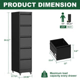 Drawer Metal Locking Vertical File Cabinet With Wheels Heavy Duty Lockable Storage - Furniture Home Direct