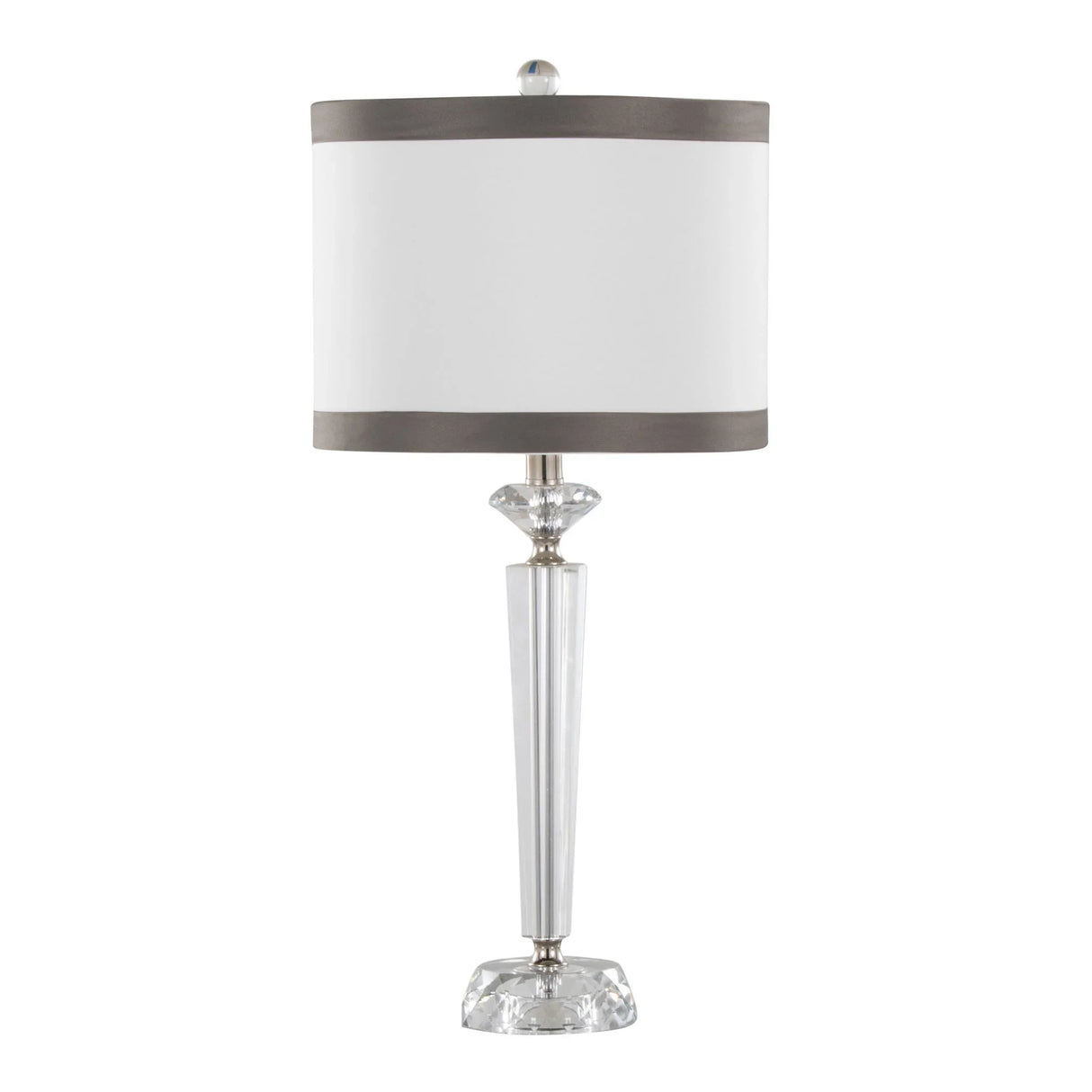 Diamond - Torch Crystal Contemporary Table Lamp (Set of 2) - Clear / Off White / Dark Gray / Polished Nickel - Furniture Home Direct