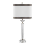 Diamond - Torch Crystal Contemporary Table Lamp (Set of 2) - Clear / Off White / Dark Gray / Polished Nickel - Furniture Home Direct