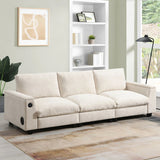 Sectional With Bluetooth Speaker Comfy Cloud Couch Set With Drop Down Table Cup Holders, USB Charger Storage Armrest Wide Seat Sofa - Furniture Home Direct