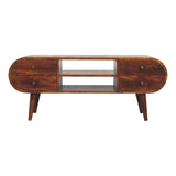 Circular Media Unit With 2 Open Slots - Furniture Home Direct