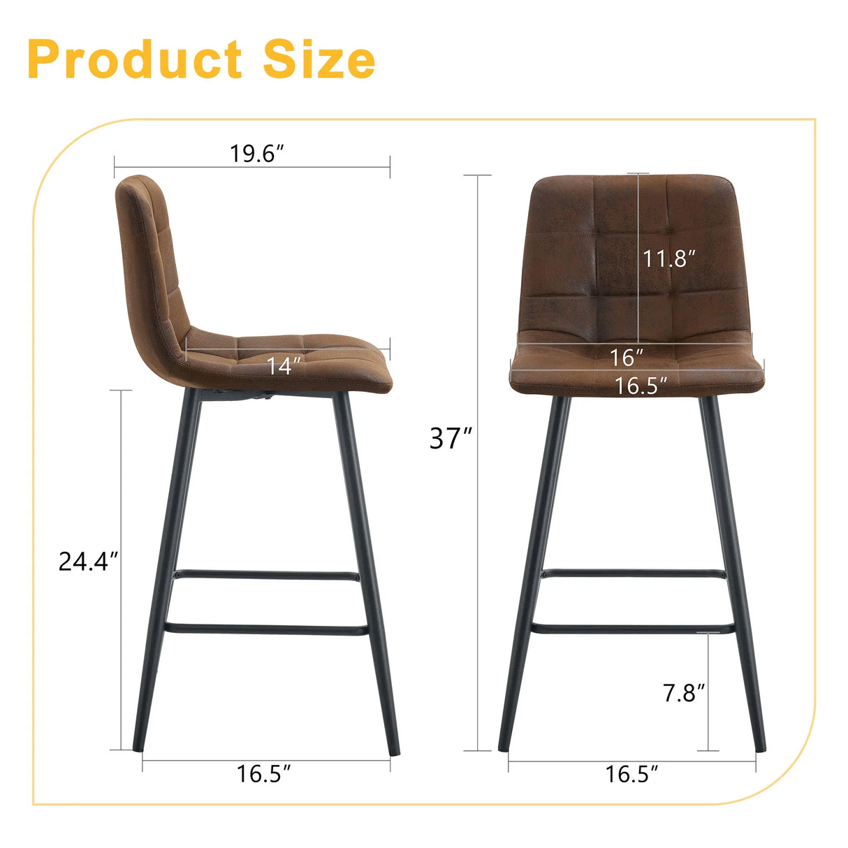 Bar Chair Set Comfortable With Metal Legs And Ergonomic Design - Furniture Home Direct