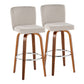 Henry - Contemporary Fixed Height Barstool With Swivel With Round Footrest (Set of 2) - Furniture Home Direct