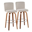Henry - Contemporary Fixed Height Barstool With Swivel With Round Footrest (Set of 2) - Furniture Home Direct