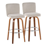 Henry - Contemporary Fixed Height Barstool With Swivel With Round Footrest (Set of 2) - Furniture Home Direct