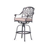 Round 42" Long Bar Height Dining Set With Cushions - Furniture Home Direct