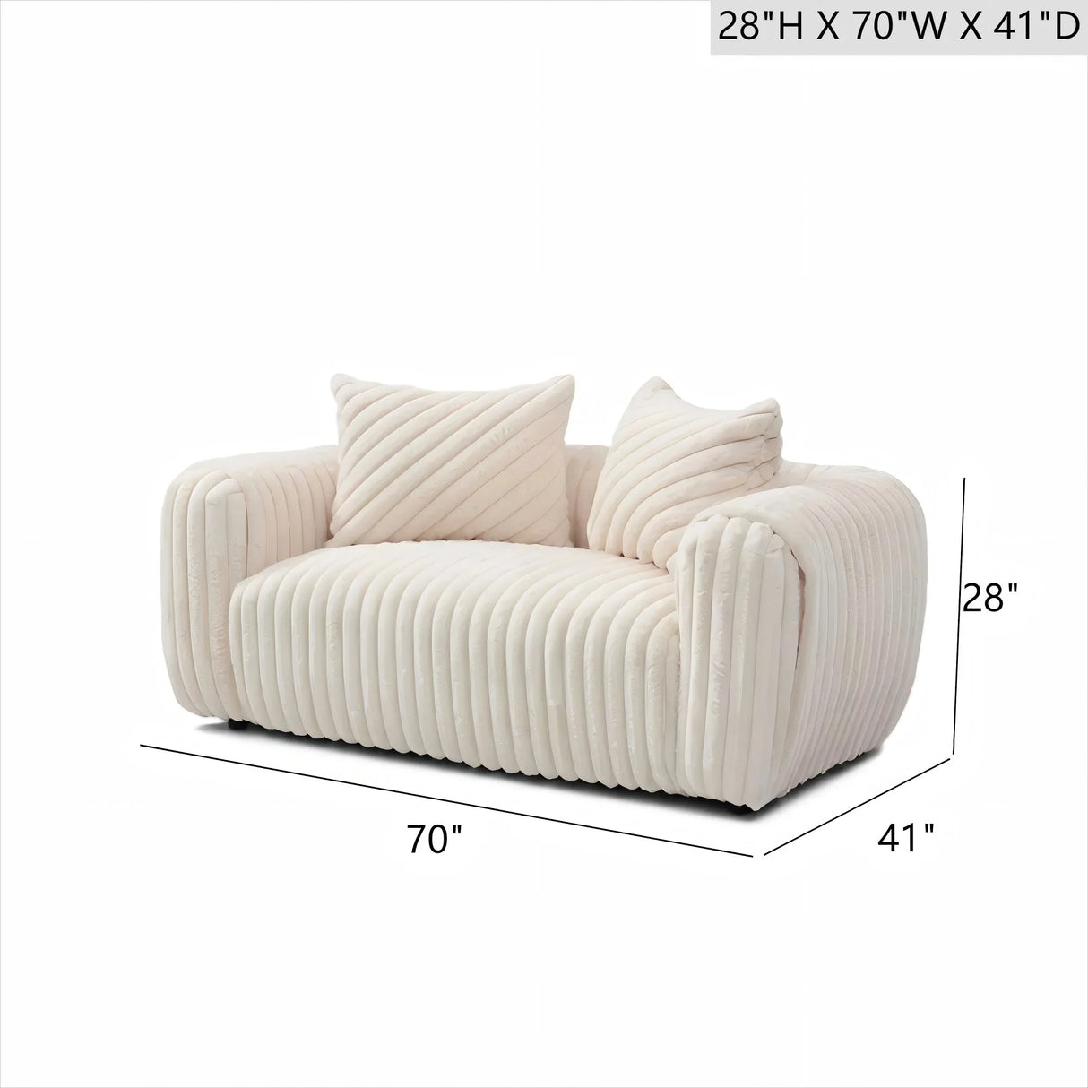 Cancun - Loveseat - White - Furniture Home Direct
