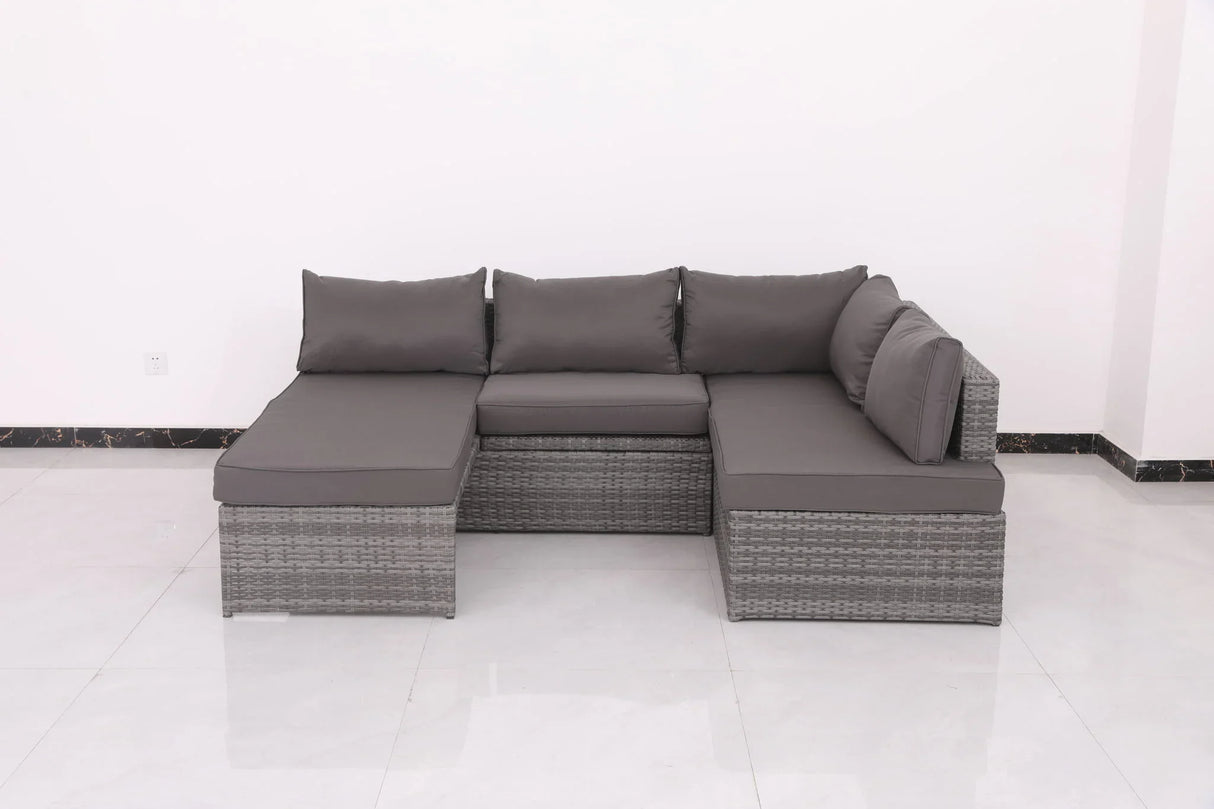 Outdoor Sectional With Cushions - Gray - Furniture Home Direct