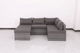 Outdoor Sectional With Cushions - Gray - Furniture Home Direct
