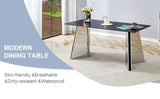 Dining Table Marble Pattern Slab With Butterfly Legs Black - Furniture Home Direct