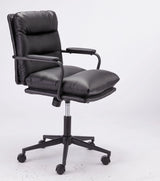 Office Chair Mid Back Desk Chair Modern Excutive Office Chair With Arms And Wheels For Home Office - Black - Furniture Home Direct