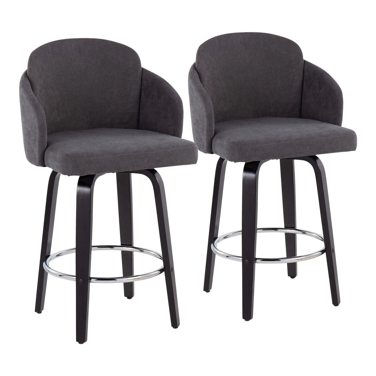 Dahlia - Contemporary Counter Stool Round Footrest (Set of 2) - Furniture Home Direct