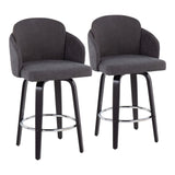 Dahlia - Contemporary Counter Stool Round Footrest (Set of 2) - Furniture Home Direct