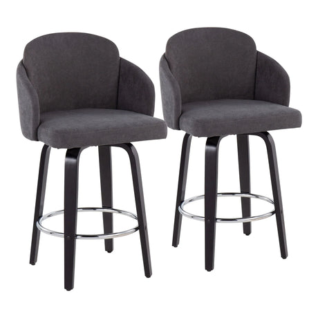 Dahlia - Contemporary Counter Stool Round Footrest (Set of 2) - Furniture Home Direct