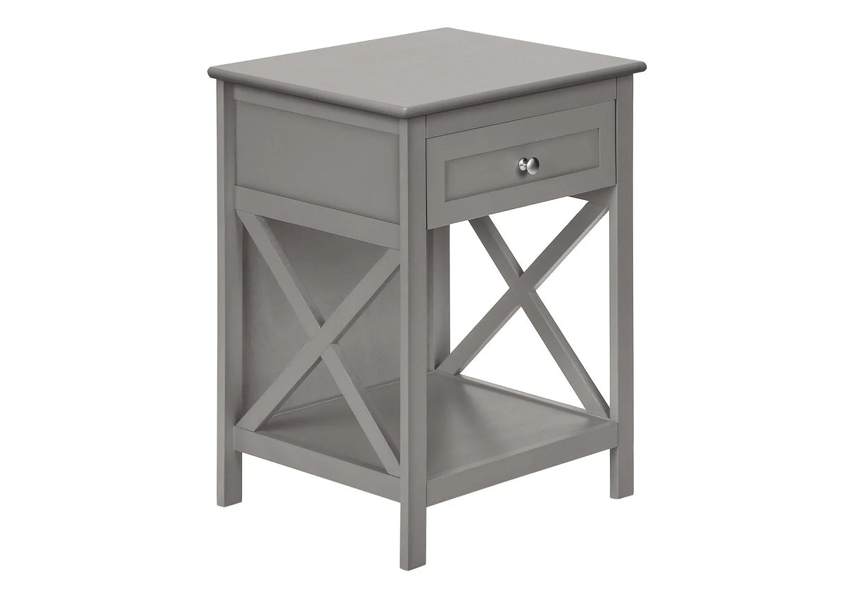 Accent End Table, 2 Tier, Storage Drawer, Transitional Style - Furniture Home Direct