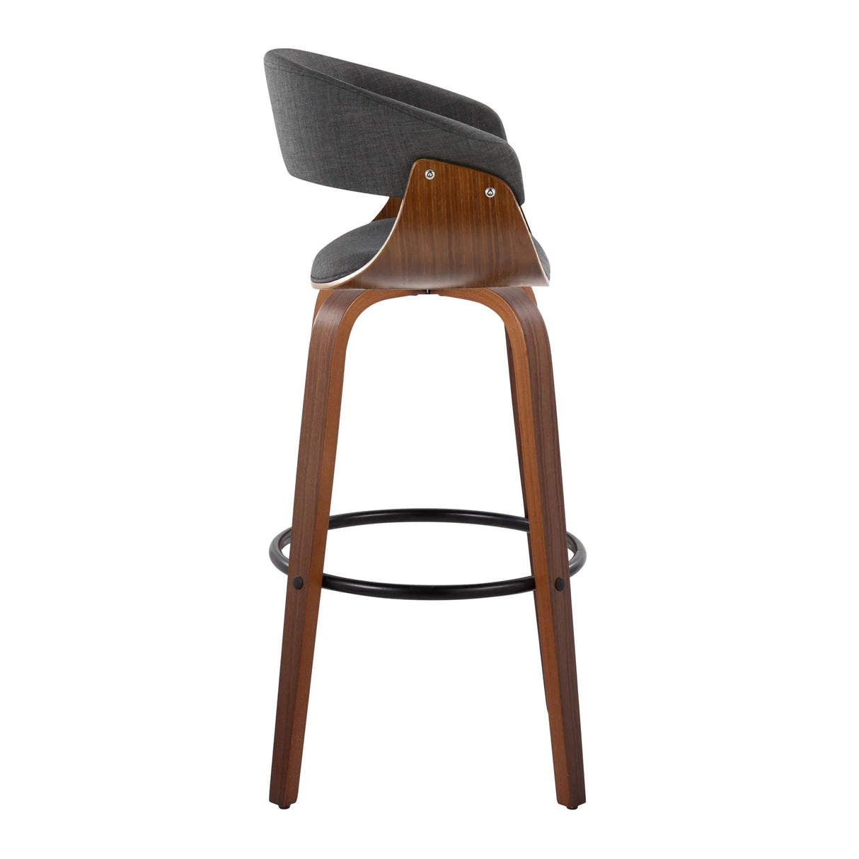 Vintage Mod - Mid Century Modern Fixed Height Barstool With Swivel & Round Footrest (Set of 2) - Furniture Home Direct