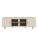 Modern Scandinavian 4 Door Herringbone 70" TV Stand For TVs Up To 80" - Furniture Home Direct