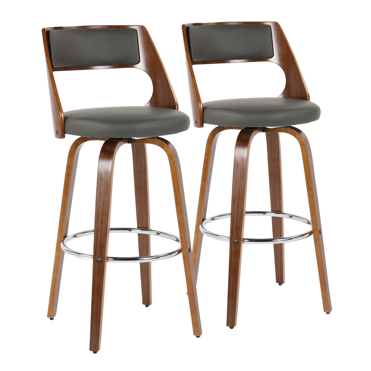 Cecina - Mid-Century Modern Barstool With Swivel (Set of 2) - Furniture Home Direct