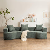 Modern Style Ultra Smooth Curved Sofa With 3 Pillows - Furniture Home Direct
