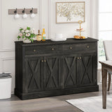 Vintage Sideboard With 2 Drawers And Four Doors For Living Room - Furniture Home Direct