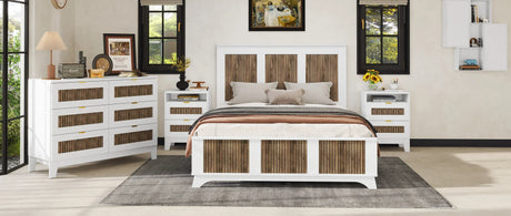 Bedroom Bundle - Queen Bed + Dresser + Two Nightstands + Rug + Faux Plant - Furniture Home Direct