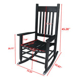 Classic Wooden Porch Rocker Chair White Populus Wood Comfortable Design - Furniture Home Direct