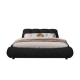 Luxury Upholstered Platform Bed With Oversized Padded Backrest And Solid Wood Frame - Furniture Home Direct