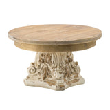 Cake Stand, Cake Plate With Magnesium Base - Cream / Brown - Furniture Home Direct