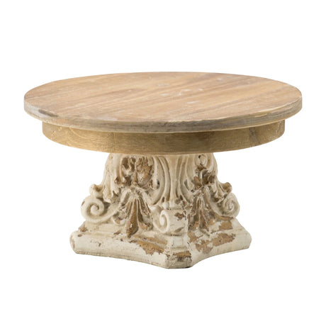 Cake Stand, Cake Plate With Magnesium Base - Cream / Brown - Furniture Home Direct