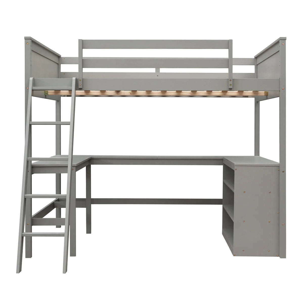 Loft Bed With Shelves With Desk - Furniture Home Direct